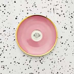 Wandteller Franzbrötchen vintage Herr Fuchs Teller Rosa Gold 12cm Hamburg Wohnen