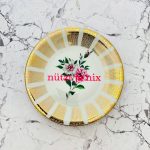 Wandteller Typo nützt ja nix vintage Herr Fuchs neonpink 19cm gold Blume bunt