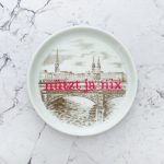 Wandteller Typo nützt ja nix vintage Herr Fuchs mini neonpink 10cm HH Hamburg Alster