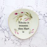 Wandteller Herr Fuchs Typo Tohuus oval Wohnen 19cm Goldrand Blume/Gräser vintage