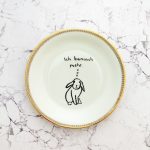Wandteller @kriegundfreitag Typo Ich kaninch mehr vintage Herr Fuchs Teller Gold 19cm