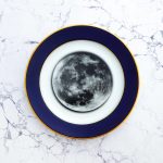 Wandteller Mond vintage Herr Fuchs Teller gold/dunkelblau 19cm Galaxy