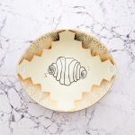 Wandteller Franzbrötchen vintage Herr Fuchs Teller Gold 19cm Hamburg Wohnen Muster