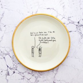 Wandteller @kriegundfreitag Typo Optimismus vintage Herr Fuchs Teller Gold 19cm