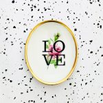 Wandteller Herr Fuchs Typo Love Gold mini 10cm Blumen länglich wohnen vintage Rose