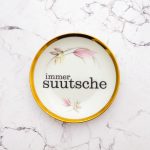 Wandteller Typo suutsche vintage Herr Fuchs Teller Gold Muster Wohnen 11cm schnack mini Rosa