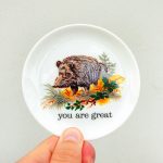 Wandteller Herr Fuchs you are great Typo Wildschwein mini 10cm vintage