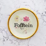 Wandteller Typo Fofftein vintage Herr Fuchs Teller Gold/Rosa Wohnen 19cm Blume