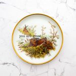 Wandteller Herr Fuchs you are great Typo Hase mini 10cm Tier vintage Wohnen Gold