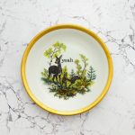 Wandteller Typo yeah vintage Herr Fuchs Teller Reh Kitz 19cm gold grün