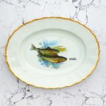 Wandplatte Herr Fuchs Typo yeah 28cm Fisch gold Wohnen Meer vintage Fische Bögen
