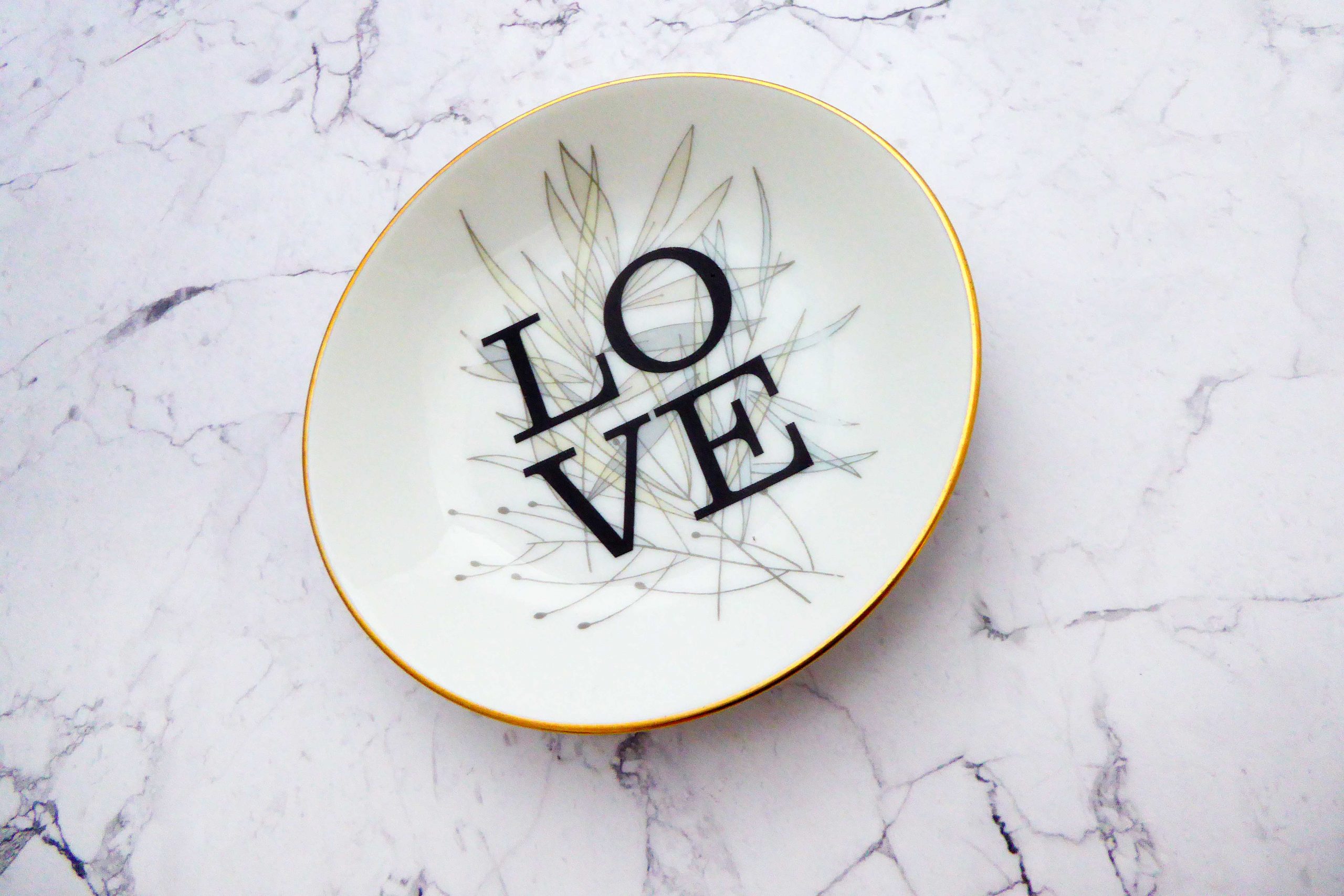 Wandteller Herr Fuchs Typo Love mini 11cm Gras Gelb Blau wohnen vintage – Bild 2