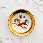 Wandteller Herr Fuchs yeah Typo Drache mini 10cm Wohnen vintage gold Bunt
