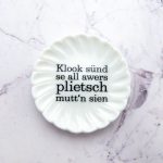 Wandteller Herr Fuchs Typo Plietsch schwarz/weiß mini 5cm minimini  Deko Wohnen