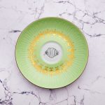 Wandteller Franzbrötchen vintage Herr Fuchs Teller Mint Gold 15cm Hamburg Wohnen Muster