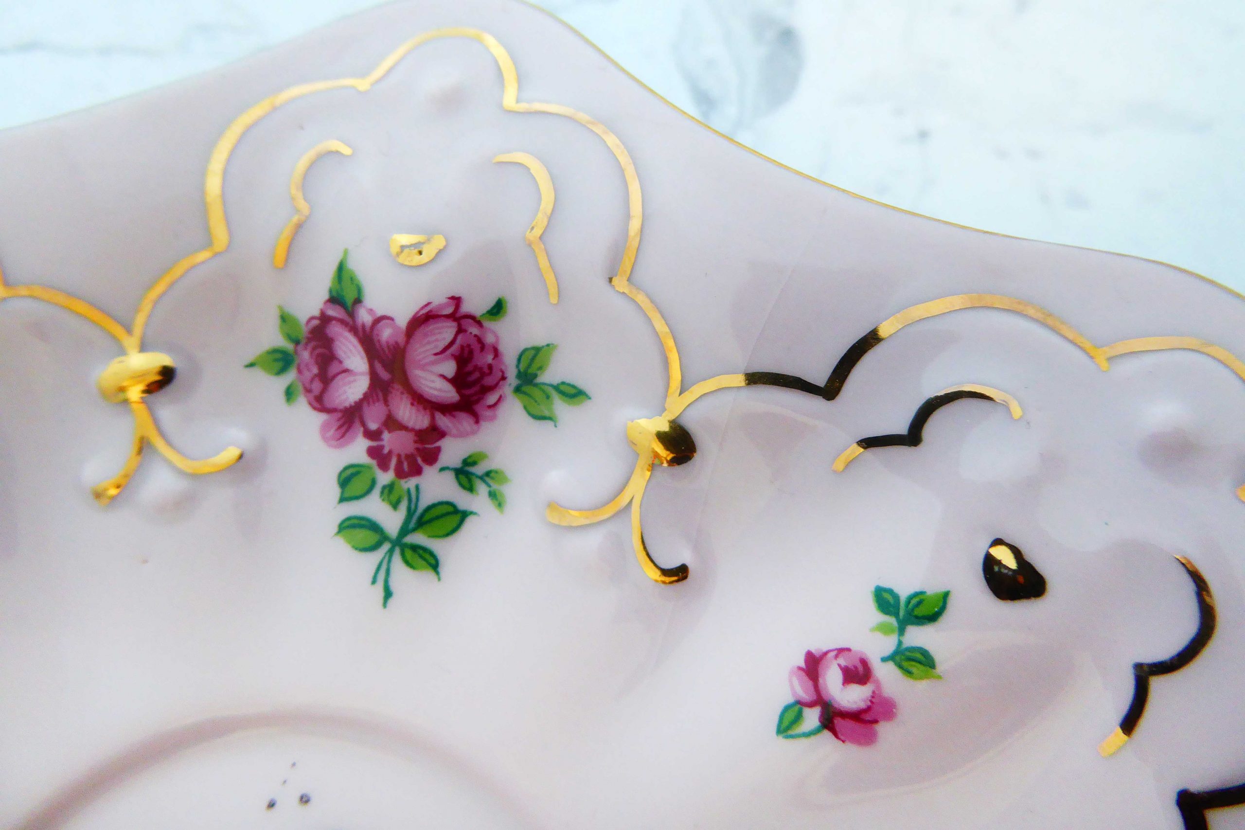 Wandteller Herr Fuchs Franzbrötchen Blume Gold rosa 16cm #perfekt vintage Wohnen – Bild 3