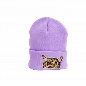 Mütze Lavendel Katze Herr Fuchs Patch Beanie Cat Grumpy