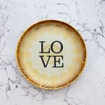 Wandteller Herr Fuchs Typo Love Gold mini 19cm Muster wohnen vintage