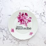 Wandteller Typo suutsche vintage Herr Fuchs Teller Lila Blumen Wohnen 19cm schnack Burgund