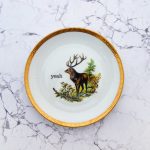 Wandteller Typo yeah vintage Herr Fuchs Teller Hirsch 16cm gold Muster