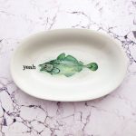 Wandplatte Herr Fuchs Typo yeah 22cm Fisch weiß Wohnen Meer vintage