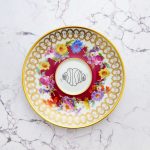 Wandteller Franzbrötchen vintage Herr Fuchs Teller Blume Bunt Gold 15cm Hamburg Wohnen