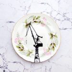 Wandteller Teller Herr Fuchs Dock 17 Hamburger Hafen Kran Blume gold 16cm vintage