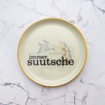 Wandteller Typo suutsche vintage Herr Fuchs Teller Gold Wohnen 10cm schnack mini Gans