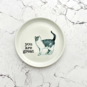 Wandteller Typo you are great weiß Herr Fuchs  Katze 10cm Wohnen vintage