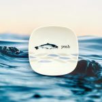 Wandteller Herr Fuchs yeah Typo Fisch mini 9cm Blau vintage Wohnen Meer
