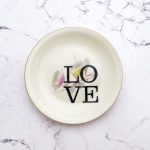 Wandteller Herr Fuchs Typo Love Gold mini 10cm Blumen wohnen vintage