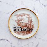 Wandteller Typo suutsche vintage Herr Fuchs Teller Gold Wohnen 10cm schnack mini Hirsch