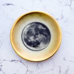 Wandteller Herr Fuchs Mond Gold mini 11cm vintage Ombre