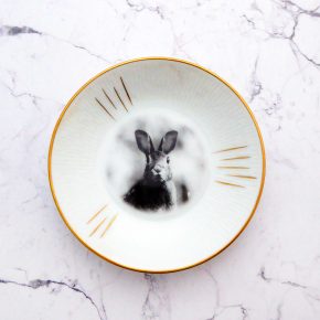 Wandteller Herr Fuchs Hase vintage gold Streifen 10cm Wohnen Muster