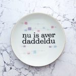 Wandteller daddeldu Typo Herr Fuchs 19cm  plattdeutsch vintage 80er Grafisches Muster