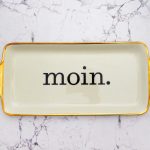 Wandteller Platte Herr Fuchs moin. Typo gold 31cm vintage Wohnen