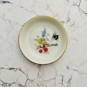 Wandteller Herr Fuchs yeah Typo Wohnen Hummel mini 9cm vintage gold Blume bunt