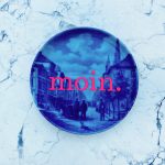 Wandteller Typo moin. vintage Herr Fuchs mini neonpink 10cm blau/weiß Strassenmotiv