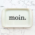 Wandteller Platte Herr Fuchs moin. Typo gold 17cm vintage Wohnen