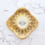 Wandteller Franzbrötchen vintage Herr Fuchs Teller Gold 16cm Hamburg Wohnen eckig