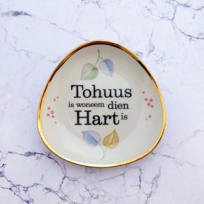 Wandteller Tohuus Typo Herr Fuchs mini 11cm gold  Punkte oval plattdeutsch bunt