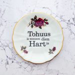 Wandteller Herr Fuchs Typo Tohuus Gold Blumen Wohnen 19cm Rot plattdeutsch