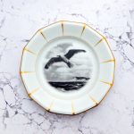 Wandteller Möwe vintage Herr Fuchs Teller Gold Streifen 19cm Wohnen