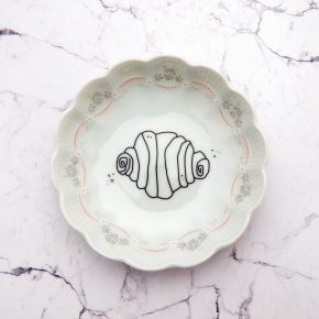 Wandteller Franzbrötchen vintage Herr Fuchs Teller rosa/grau 11cm Hamburg Wohnen Bögen