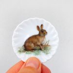 Wandteller Herr Fuchs Hase mini 5cm minimini Deko Wohnen Tier Ostern