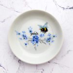 Wandteller Herr Fuchs yeah Typo Wohnen Hummel mini 10cm vintage Blau Blume