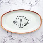 Wandplatte Franzbrötchen vintage Herr Fuchs Teller Rosa/Gold 32cm Hamburg Wohnen