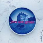 Wandteller Herr Fuchs you are great Typo blau mini 8cm neon Haus mit Reh vintage
