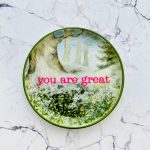 Wandteller Herr Fuchs Typo neonpink you are great mini Waldmeister Blumen 10cm