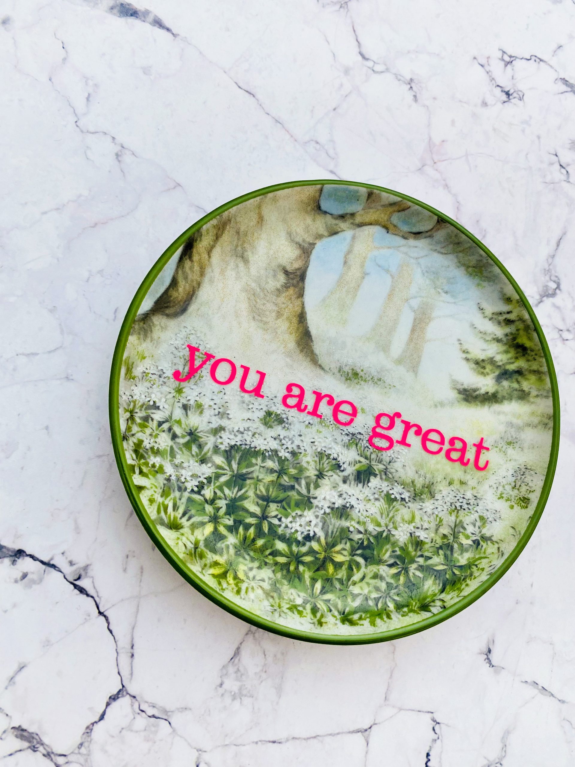 Wandteller Herr Fuchs Typo neonpink you are great mini Waldmeister Blumen 10cm – Bild 2